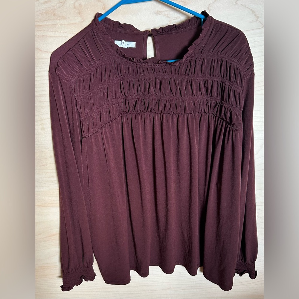 Maurices maroon colored long sleeve Plus size 3x top